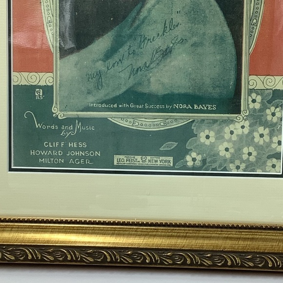 Framed Vintage Nora Bayes Sheet Music Cover - Picture 3 of 10